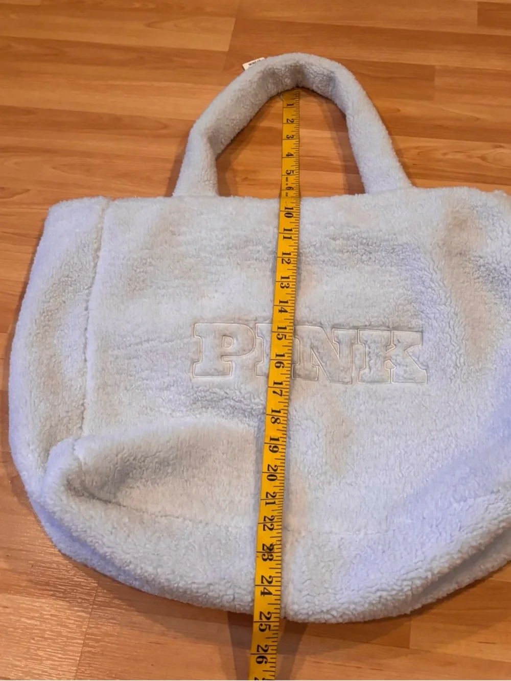 PINK Victoria's Secret Plush Sherpa‎ Tote in  Light Cloud Blue